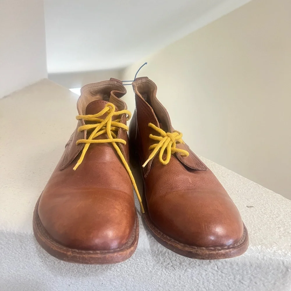 MOMA Men’s Size 46 Brown Leather Ankle‎ Dress Boots, Handmade Italy, Italian